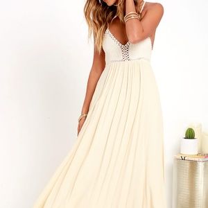 Lulu's Cream Maxi Dress